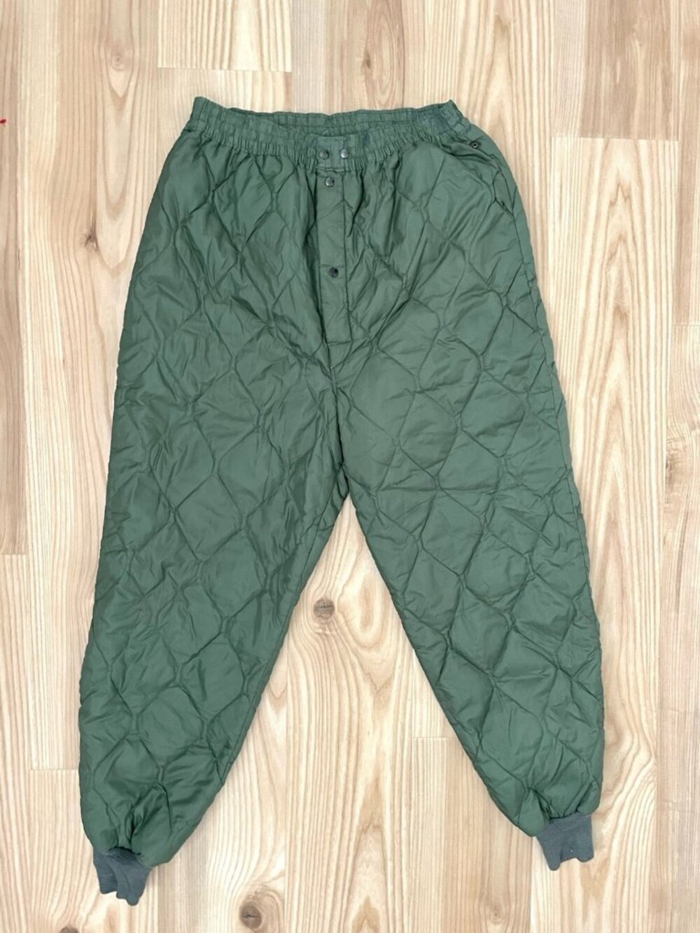Vintage Quilted USAF Flyers Trouser Military Liner Pant Jogger Army Green Large
